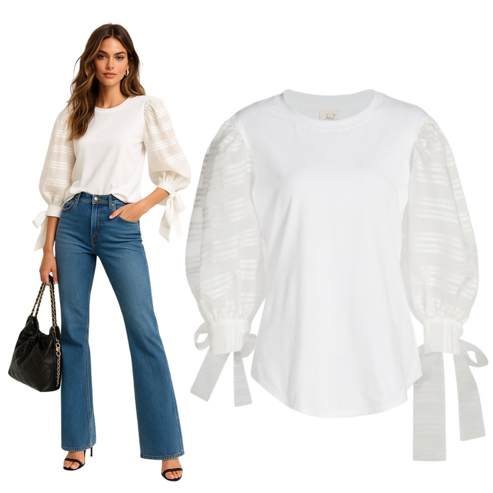 $245 CINQ À SEPT Sheer Stripe Carlie Top Blouse Sz XS White